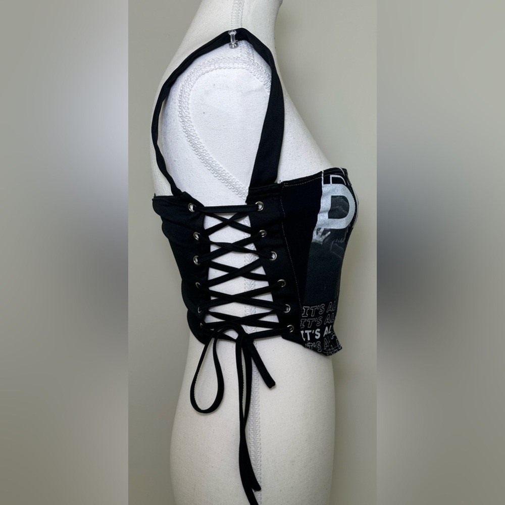 Drake It’s All A Blur Tour Corset Top IAMKOKO.LA Y2K Lace Up Halter Graphic Y2K - Picture 4 of 11